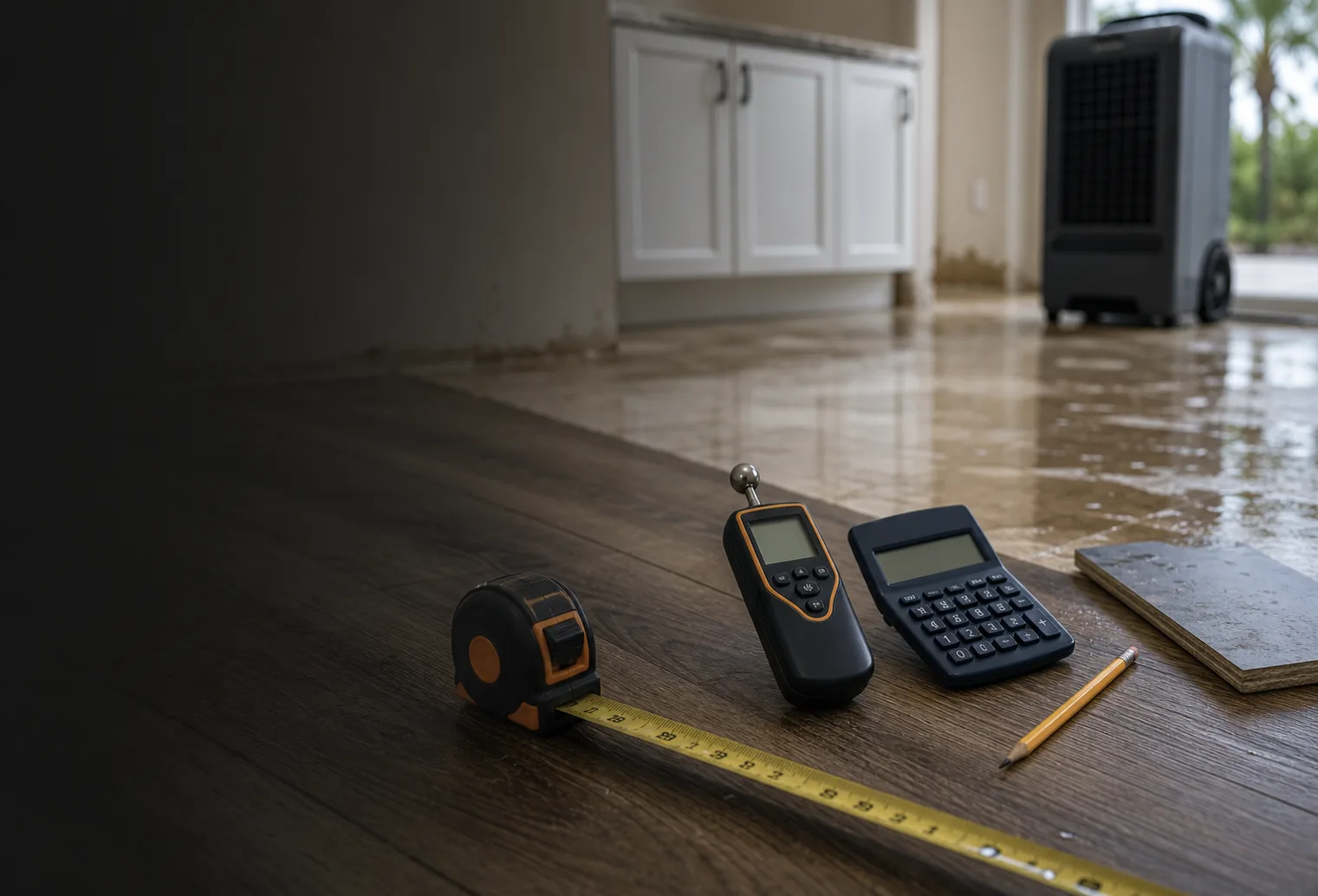 Clean & sanitize stage of a Fort Myers water damage restoration project